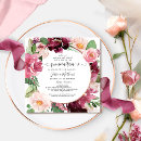 Search for burgundy and pink invitations Watercolor floral