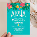 Search for luau 40th birthday invitations Hibiscus