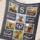 Search for memorial photo blankets In loving memory