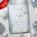 Search for blue flowers birthday invitations White