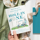 Search for hole in one 1st birthday invitations Blue