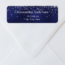 Search for navy blue and silver return address labels Bridal shower