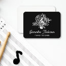 Search for piano teacher business cards Black white