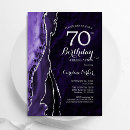 Search for purple 70th birthday invitations Elegant
