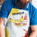 Search for funny hamburger aprons Dad