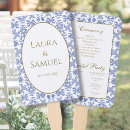 Search for vintage wedding programs Dusty blue