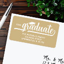 Search for graduation gold return address labels High school graduation