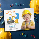 Search for construction vehicle birthday invitations Boy
