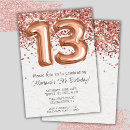 Search for rose gold 13th birthday invitations Modern