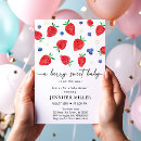 Search for strawberry baby shower invitations Watercolor strawberries