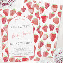 Search for strawberries birthday invitations Cute