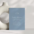 Search for dusty blue floral wedding invitations Minimalist