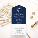 Search for palm tree wedding invitations Navy blue