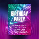 Search for neon glow disco birthday invitations Pink