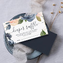 Search for floral border modern invitations Navy blue