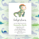 Search for green dinosaur invitations Watercolor