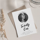 Search for photo 21st birthday invitations Black white