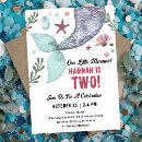 Search for under the sea 2nd birthday invitations Mermaid