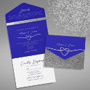 Search for elegant royal blue wedding invitations Chic