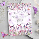 Search for pink and purple butterfly baby shower invitations Wildflowers