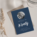 Search for blue 90th birthday invitations Ninety