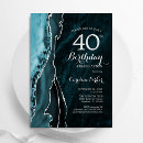 Search for luxury 40th birthday invitations Silver