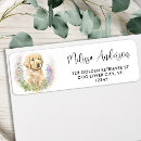 Search for golden retriever puppy return address labels Modern