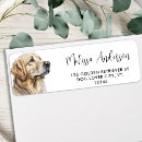 Search for golden retrievers return address labels Watercolor