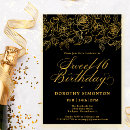 Search for black rose gold birthday invitations Stylish