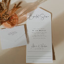 Search for all white bridal shower invitations Black and white