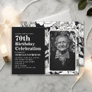 Search for 70 year old invitations Black