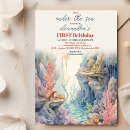 Search for sea creatures birthday invitations Under the sea
