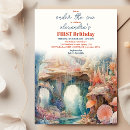 Search for ocean 1st birthday invitations Under the sea