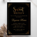 Search for black and gold sweet 16 invitations Modern