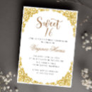 Search for gold white sweet 16 invitations Unique