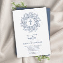 Search for classic christening invitations Dusty blue