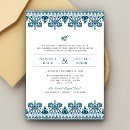 Search for blue damask wedding invitations Blue and white
