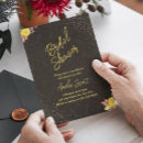 Search for gold floral bridal shower invitations Love is in bloom