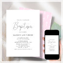 Search for pink girl christening invitations Script calligraphy