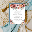 Search for dusty blue and peach wedding invitations Watercolor floral