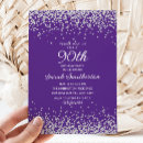 Search for purple 90th birthday invitations Ninety