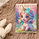 Search for rainbow 1st birthday invitations Whimsical