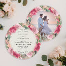 Search for floral circle wedding invitations Gold