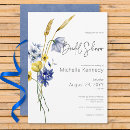 Search for blue and yellow bridal shower invitations Rustic
