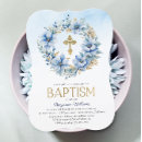 Search for wreath christening invitations Modern elegant