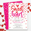 Search for a little sweetheart is on the way baby shower invitations Valentine