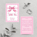 Search for pink thank you cards Bow