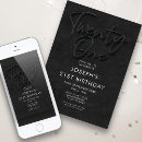 Search for male 21st birthday invitations Black