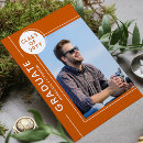Search for orange and white graduation invitations Modern