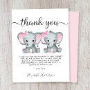 Search for twin baby shower thank you cards Elephant